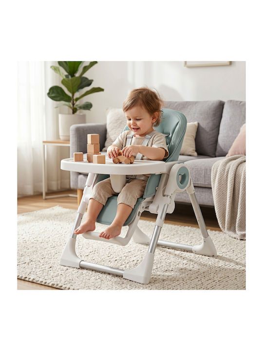 Aiyaplay Foldable Baby Highchair with Adjustable Height Green