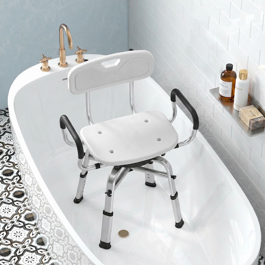 HomCom Toilettenstuhl mit Rückenlehne 712-077V00WT
