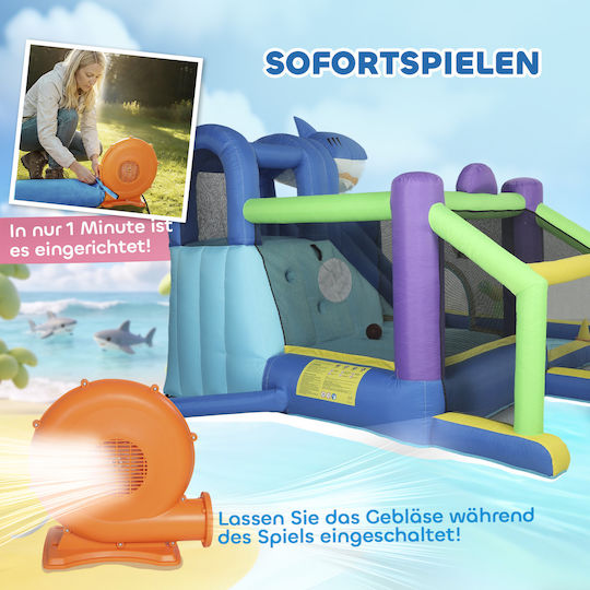 Aiyaplay Inflatable Castle with Trampoline & Slide for Ages 3-8