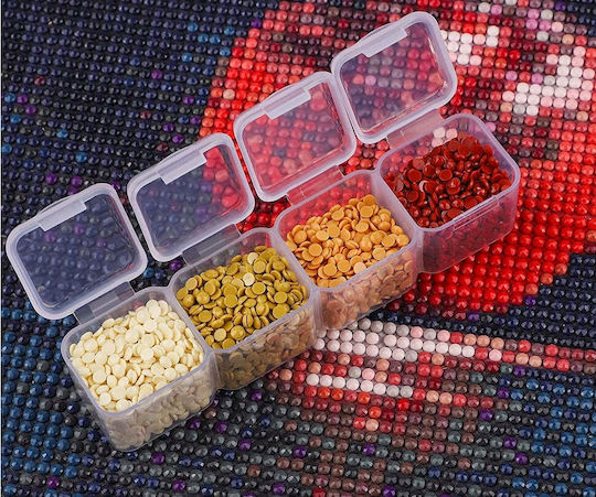 Set Mozaic cu Diamante Zola 20 Piese Organizatoare Accesorii Etichete Cutie 28 Compartimente