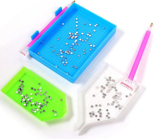 Set Mozaic cu Diamante Zola 20 Piese Organizatoare Accesorii Etichete Cutie 28 Compartimente