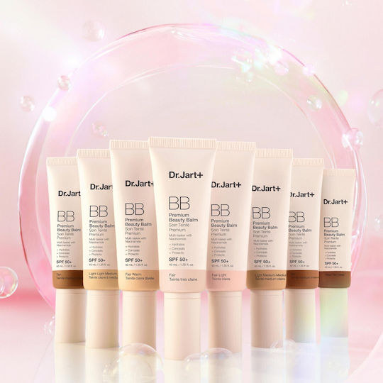 Dr. Jart+ Premium Beauty BB Light Medium Face Day Balm with SPF50 for Moisturizing and Brightening with Niacinamide 40ml
