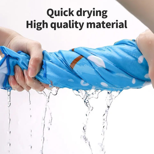Prosop Poncho De Plajă Din Microfibră Super Absorbant Uscare Rapidă Ultra Compact Potrivit Pentru Copii Înot Vârste 5 12 Tematică Dinozauri Albastru Bebelogic