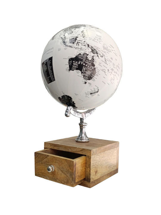 White Globe Wooden Base Drawer