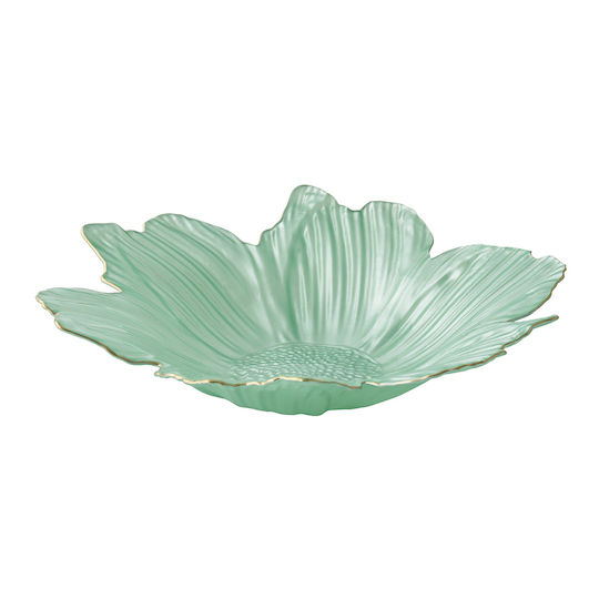 Easylife Spring Glass Διακοσμητικό Μπωλ Γυάλινο Λευκό 30x30cm