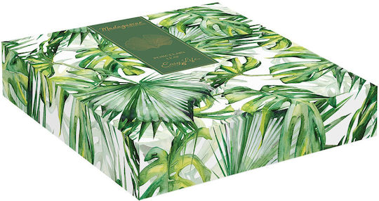 Easylife Tropical Leaves Green Διακοσμητική Πιατέλα Πορσελάνης Πράσινη 35x29εκ.