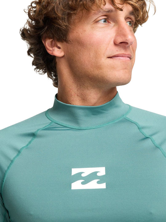 Billabong Waves UPF 50 Men Short Sleeve Sun Protection Shirt Green