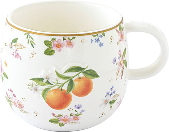 Easylife Fancy Fruit Mug Made of Porcelain in Various Orange Designs 400ml (Various Designs)