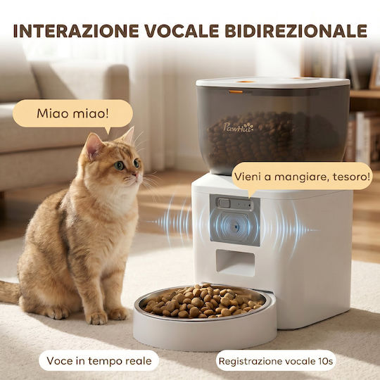 Pawhut Automatic Stainless Steel Food Bowl for Dog & Cat 2 x 4L 17cm