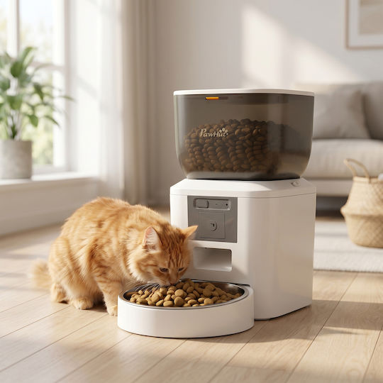 Pawhut Automatic Stainless Steel Food Bowl for Dog & Cat 2 x 4L 17cm