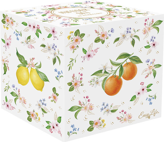 Easylife Fancy Fruit Mug Made of Porcelain With Lid in Various Orange Designs 450ml (Various Designs)