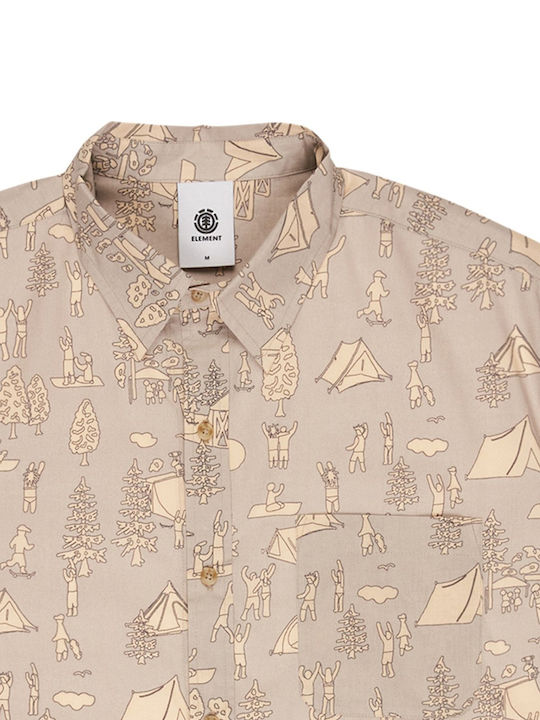 Short Sleeve Shirt in Regular Fit Beige