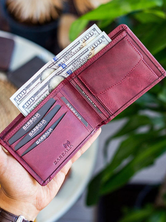 Leder Herrenbrieftasche Karten mit RFID Burgundisch