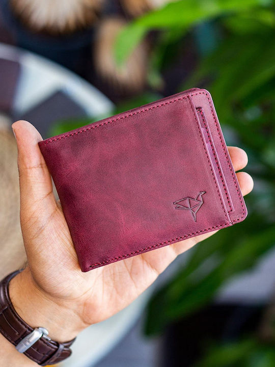 Leder Herrenbrieftasche Karten mit RFID Burgundisch