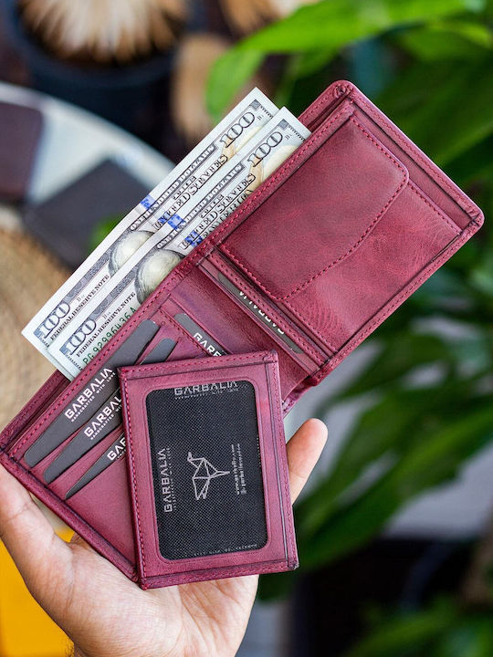 Leder Herrenbrieftasche Karten mit RFID Burgundisch