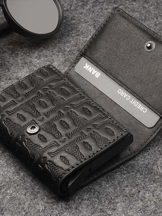 Мъжки кожен портфейл с RFID Черен