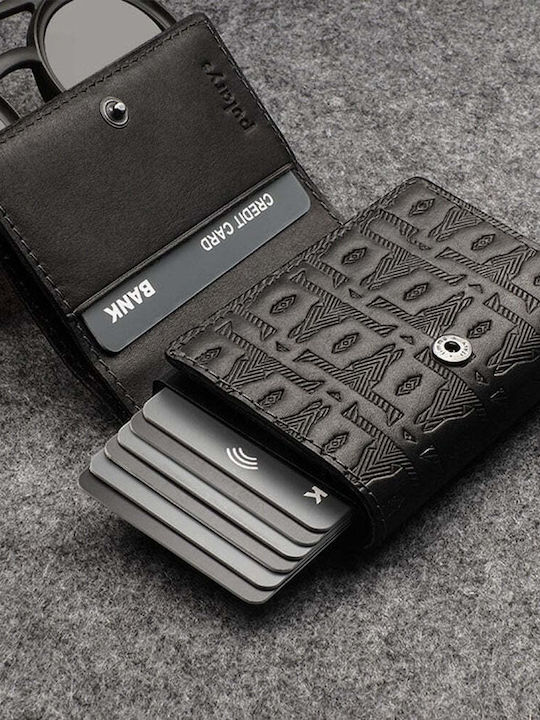 Мъжки кожен портфейл с RFID Черен