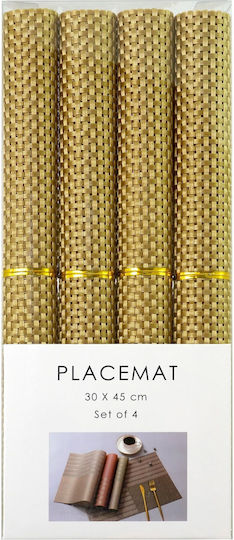 Gold Placemats 45x30cm 4 Pieces