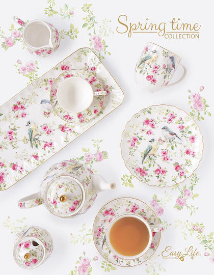 Easylife Spring Time Tea Cup Made of Porcelain White 200ml