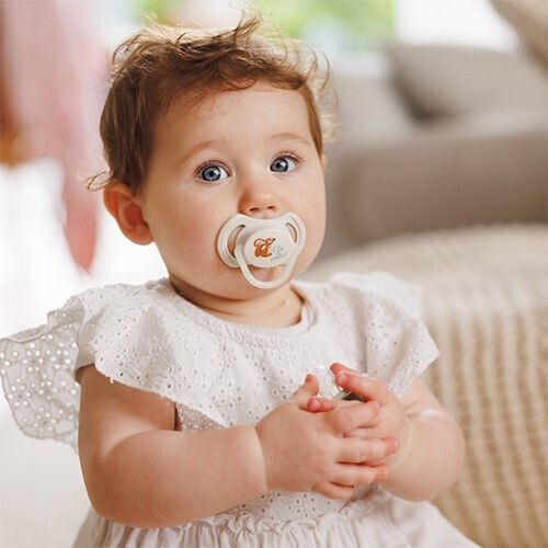 Babyono Night Silicone Pacifier White for 6-18 Months