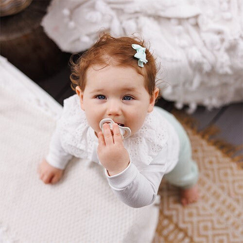Babyono Night Silicone Pacifier White for 6-18 Months