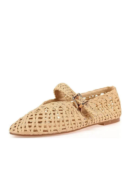Women's Ballerina Shoes in Beige Colour