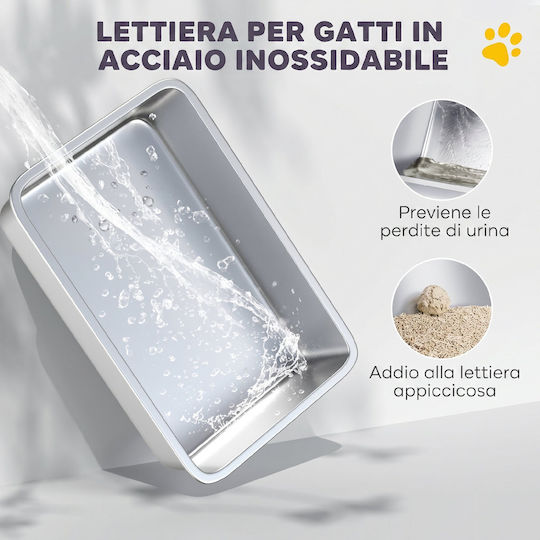 Pawhut Τουαλέτα Γάτας Κλειστή Γκρι Μ22 x Π22cm