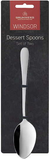Grunwerg Windsor Dessert / Eiscreme Löffel Rostfreier Stahl Silber 18.5cm 2 Stück