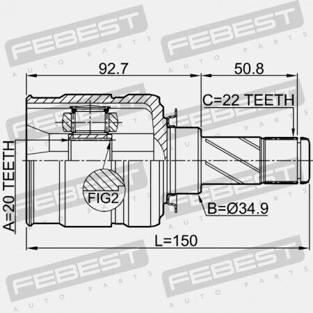 Febest Opel Corsa D 2006-2014 Innenverbindung 1603433