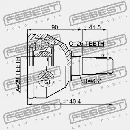 Left Inner Joint Volvo XC90 2003 36001215
