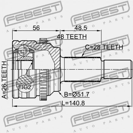 Febest Vorderes System Mazda CX-5 Ke 2011-2012 Eu Rta1-25-50xa