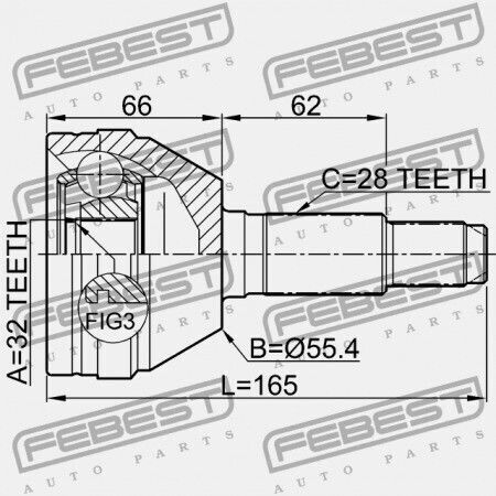 Febest Externer Verbindung Chevrolet Epica 2004-2010 Eu 96481004