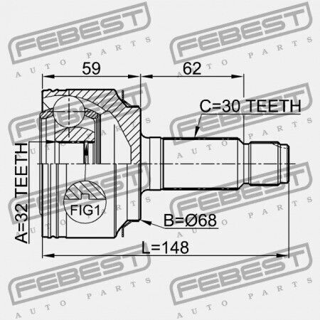 Febest Externer Verbindung Honda CR-V Re7 2008-2011 Eu 44014-swe-t00