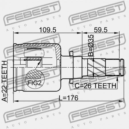 Febest Linker Innenverbindung Mazda 3 Bk 2003-2006 Eu Fg02-22-620a
