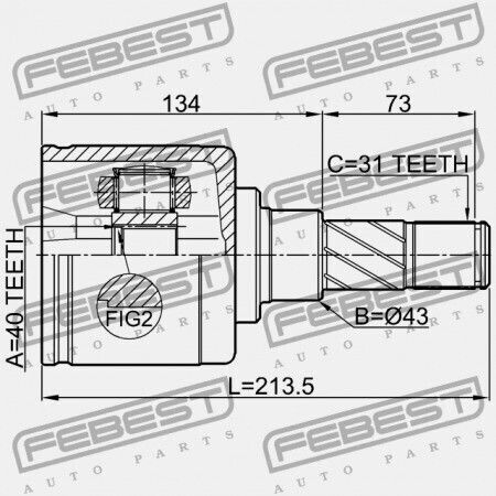 Febest Nissan Patrol Y62 Innenverbindung 2010.03 El 39711-1lb0b