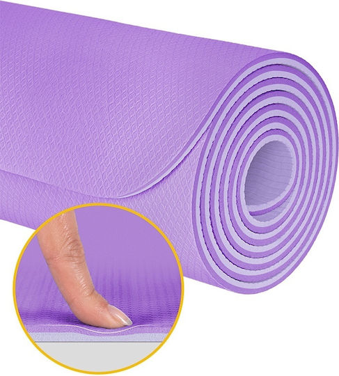 Rebel Active Yoga Exercise Mat Purple (183x61cm)
