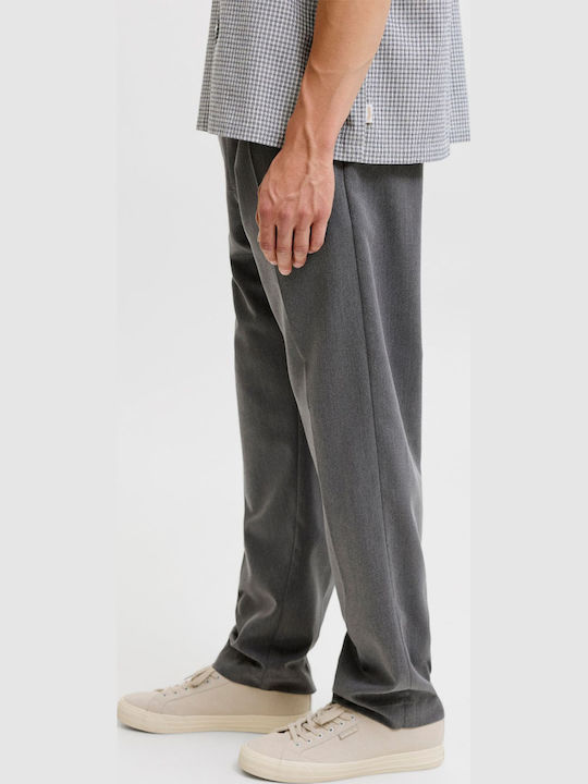 Men's Elastic Grey Melange Trousers