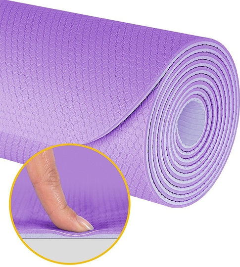 Rebel Active Yoga Exercise Mat Purple (183x61cm)