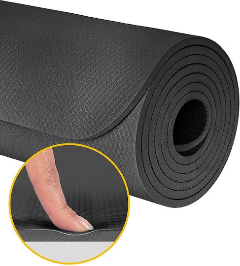 Rebel Active Saltea de Gimnastică Yoga Neagră (200x90cm)