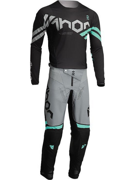 Thor Cube Детска Мотоциклетна Блуза Motocross Дълъг Ръкав Черен Цвят