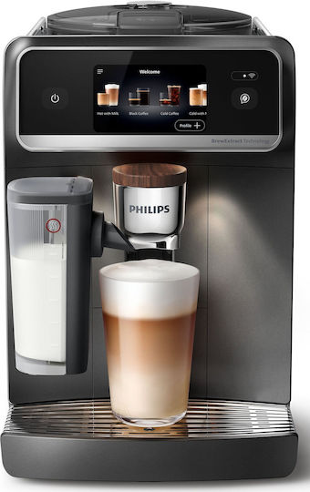Philips Café Aromis Серия 8000 Автоматична Еспресо Машина 1500W Налягане 15bar за Капучино с Мелачка и Wi-Fi Сива EP8757/12