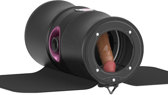 Sex Machine Mistress Dildo Portabil 17x4cm 6 Frecvențe de Vibrație Corp Negru Dildo Cu Telecomandă Inclusă Negru