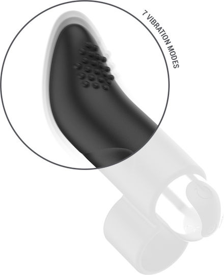 Vibrator Deget 7 Moduri De Vibrație 3 Viteze Stimulare Clitoris Sân Silicon Medical Rezistent La Apă Fără BPA Portabil Ușor De Curățat Încărcare USB Negru