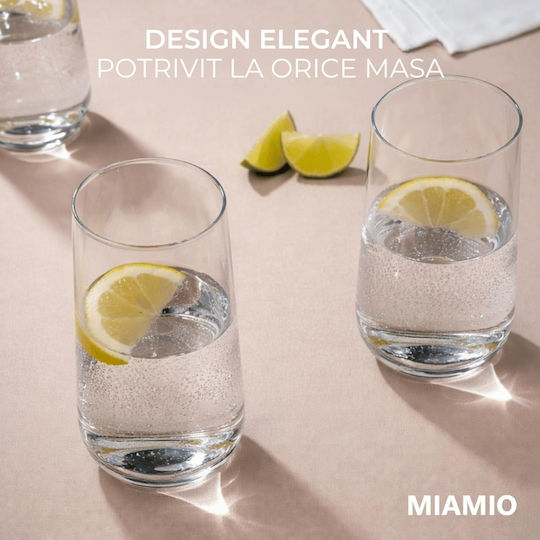 Miamio Set Of Water / Cocktail/Drinking Glasses Made Of Glass 460ml 6 Pieces