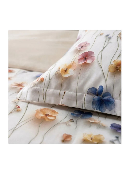 Pucioasa Set Huse Pentru Pilote 240x250cm Supradimensionată Cu 2 Fețe De Pernă & 1 Cearșaf Colorful Flowers