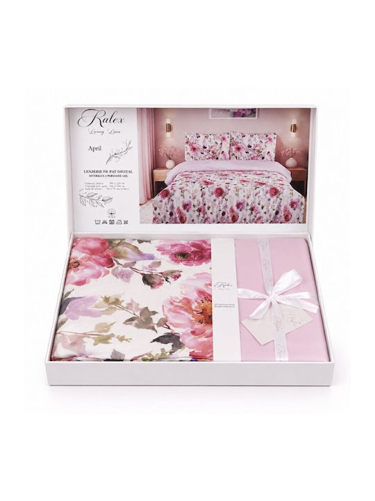 Pucioasa Set Huse Pentru Pilote 200x230cm Duble Cu 2 Fețe De Pernă Și 1 Cearșaf Albastru Deschis