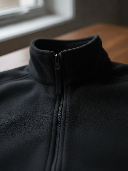 Bodywarmer Men's Fleece Cardigan with Zipper Black