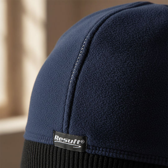 Beanie Männer Fleece Wendbar Beanie in Marineblau Farbe
