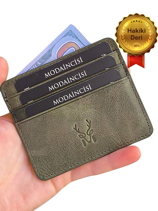 Мъжки кожен портфейл за карти Черен
