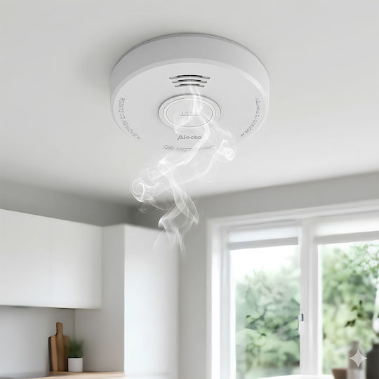 Alecto Smoke Detector 85db 5-year Battery Certified En14604 White